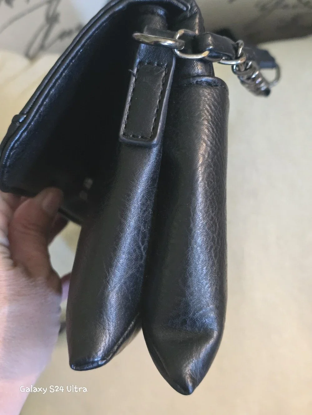 Sam & Hadley Gun Metal Stud Detail Crossbody Shoulder Bag EUC
